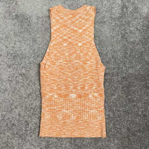 Abercrombie & Fitch Rib Knit Scuba Tank Top Size XS Orange Space Dye High Neck - Picture 4 of 11